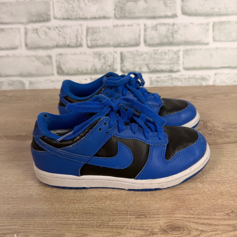 Nike Dunk Low  Black Blue Sneakers Kids Size 2Y